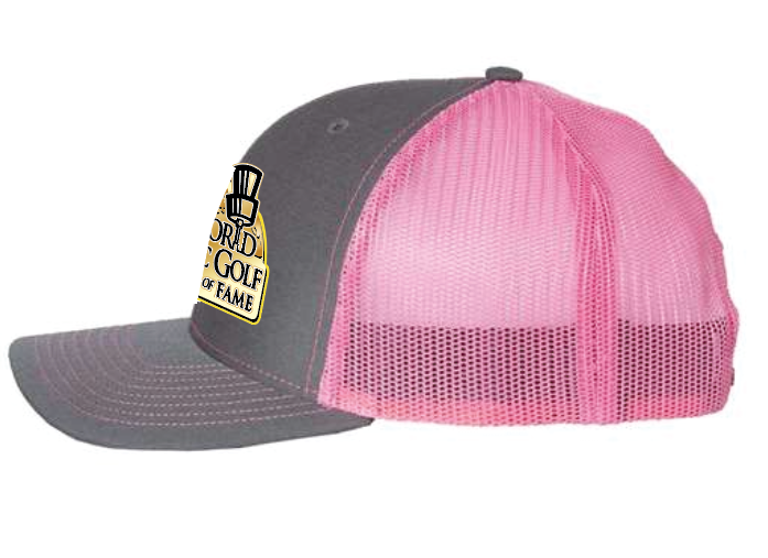 Richardson Snapback Trucker Cap (charcoal/pink) (3d)