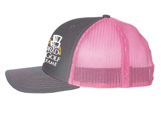 Richardson Snapback Trucker Cap (charcoal/pink) (emb)