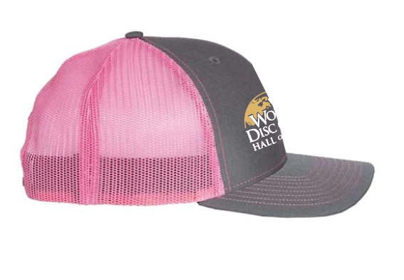 Richardson Snapback Trucker Cap (charcoal/pink) (emb)