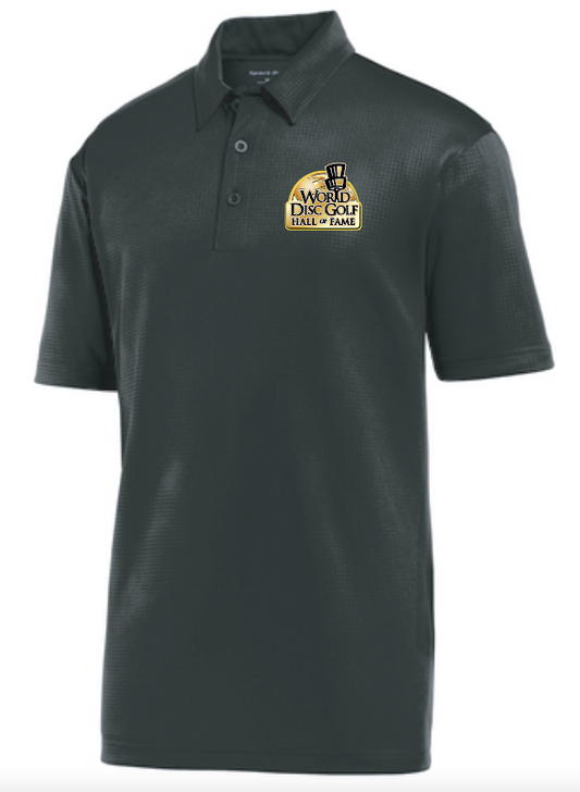 Embossed Moisture Wicking Unisex Polo (black)(3d)