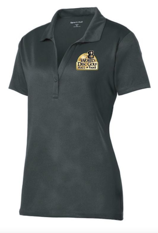 Embossed Moisture Wicking Ladies Polo (black)(3d)