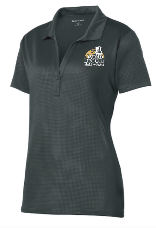 Embossed Moisture Wicking Ladies Polo (black)(emb)