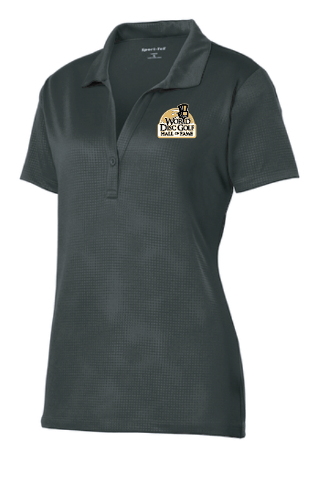 Embossed Moisture Wicking Ladies Polo (black)(dt)