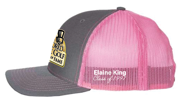 Richardson Snapback Trucker Cap (charcoal/pink) (emb)