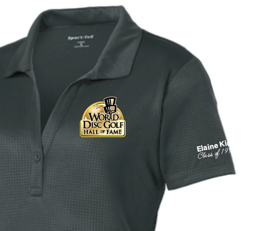 Embossed Moisture Wicking Ladies Polo (black)(3d)